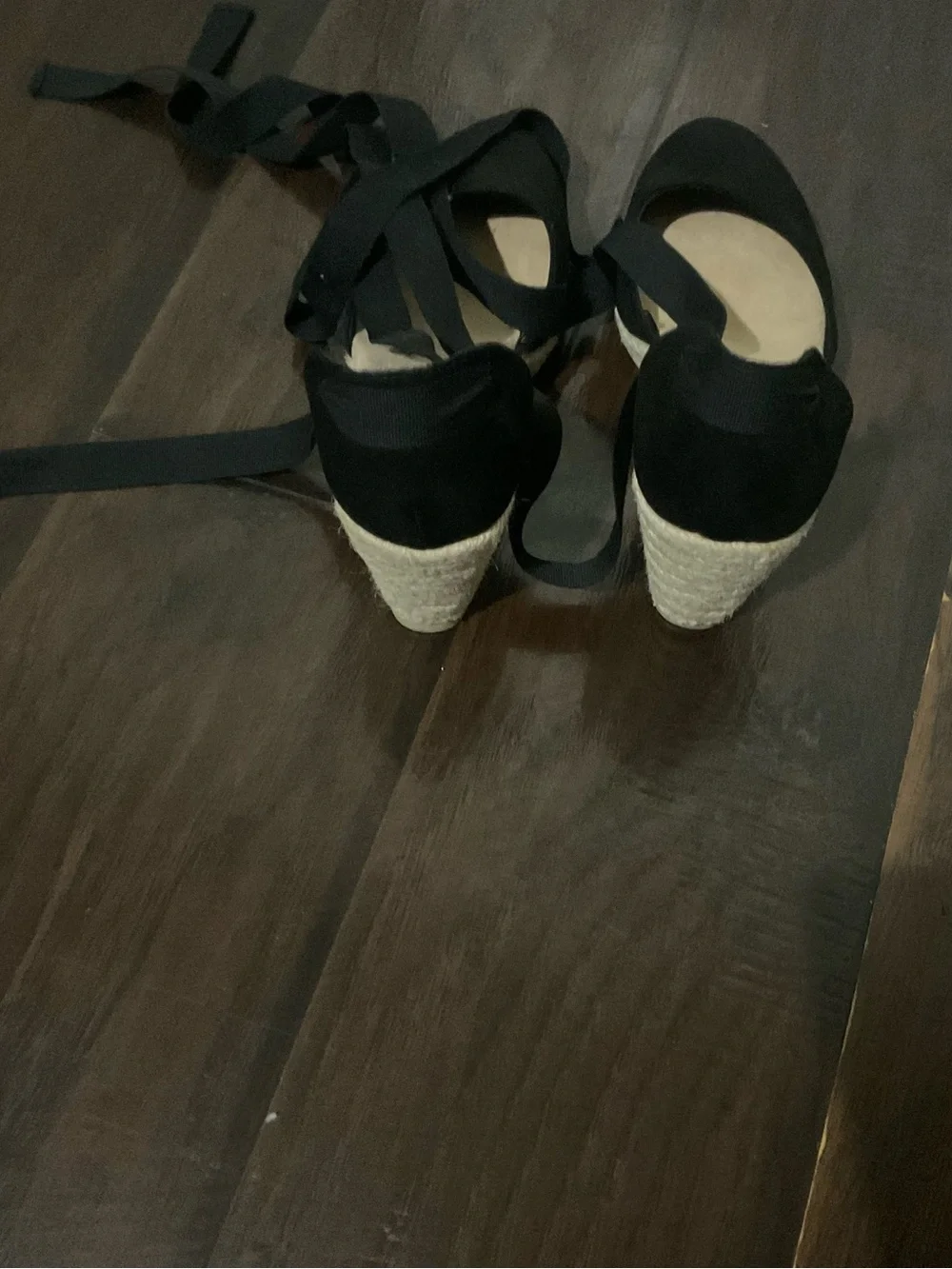 EUC Old Navy Black Ankle-Tie Women’s espadrilles.